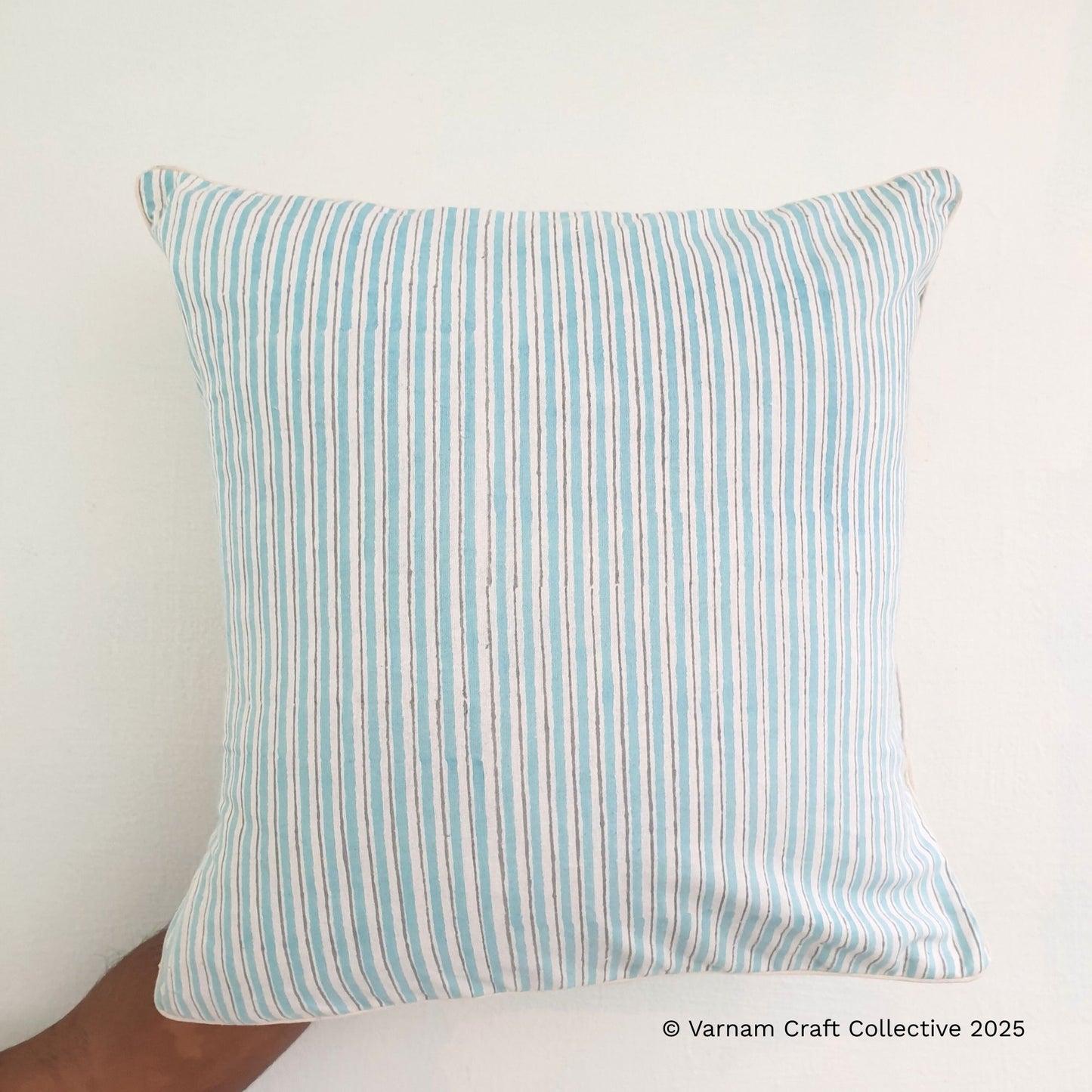 BLOCKPRINT IN STRIPES (Lt Blue)