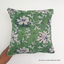 Load image into Gallery viewer, LINEN Green florals
