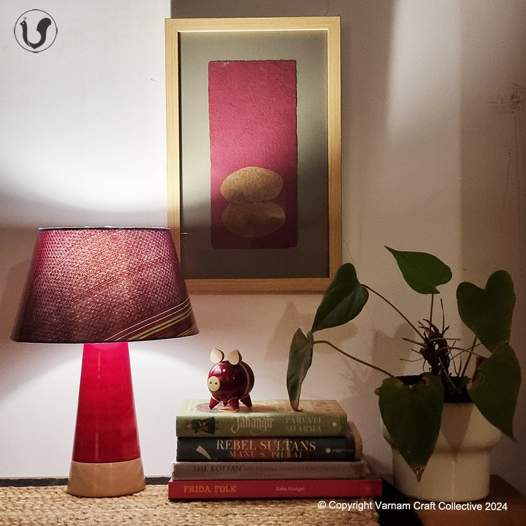 MUSHROOM LAMP (Maroon Khana shade - Red Slant base)