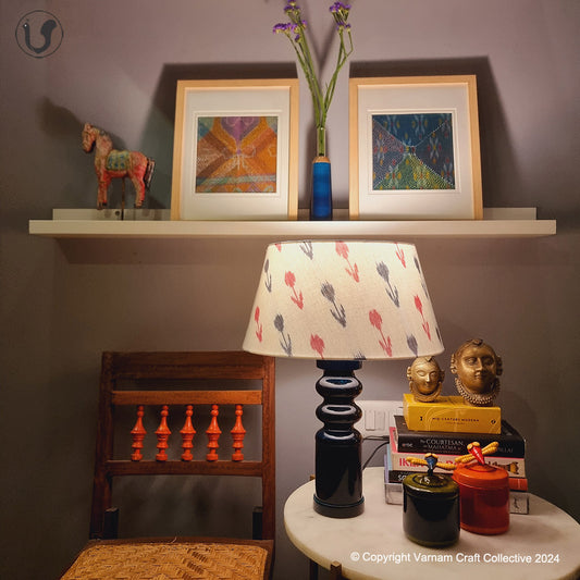 STHAMB Blue ~ Red Grey Ikat Empire shade