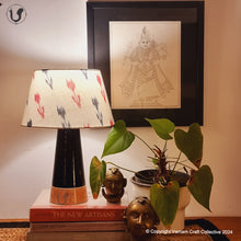 Load image into Gallery viewer, MUSHROOM LAMP (red grey Ikkat - Black Slant)
