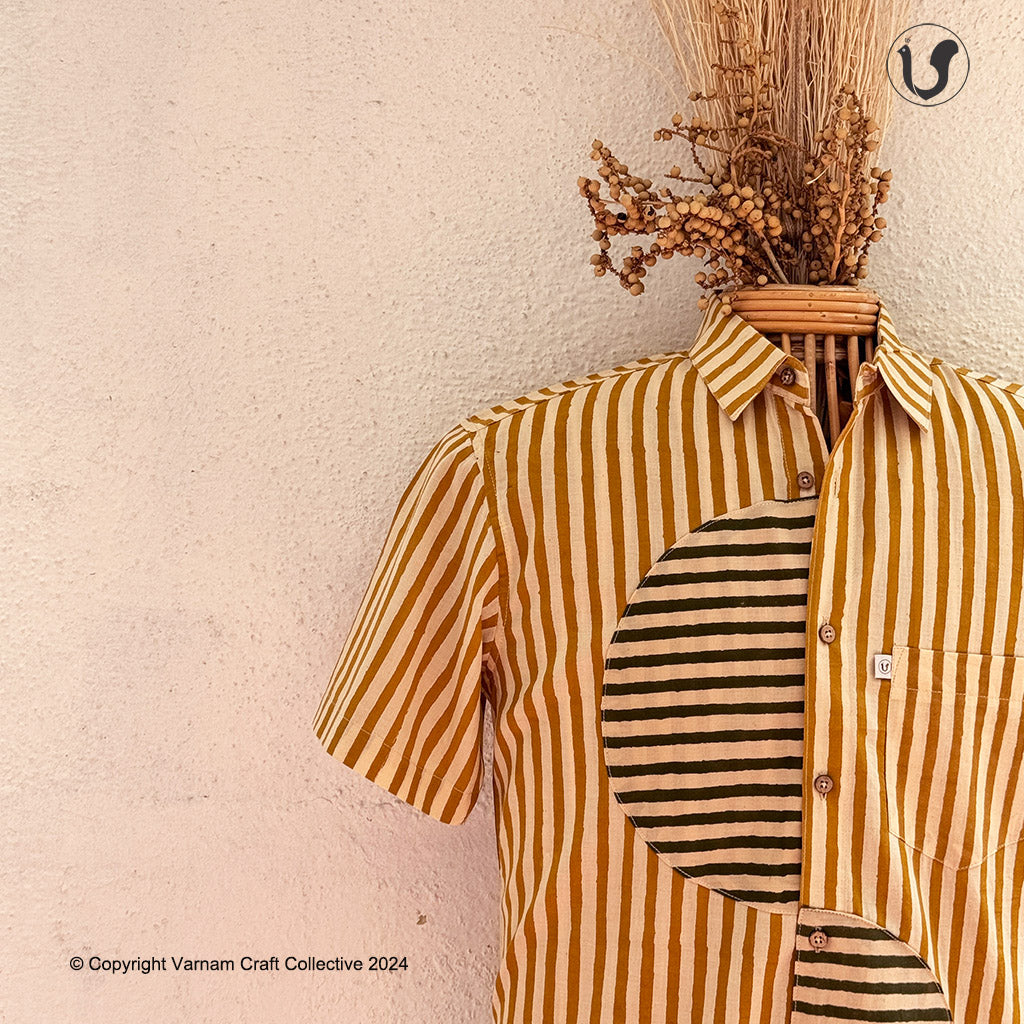 LINES IN YELLOW GREEN (Half Sleeves)