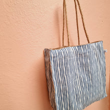 Load image into Gallery viewer, JUTE BAGS - blue stripes
