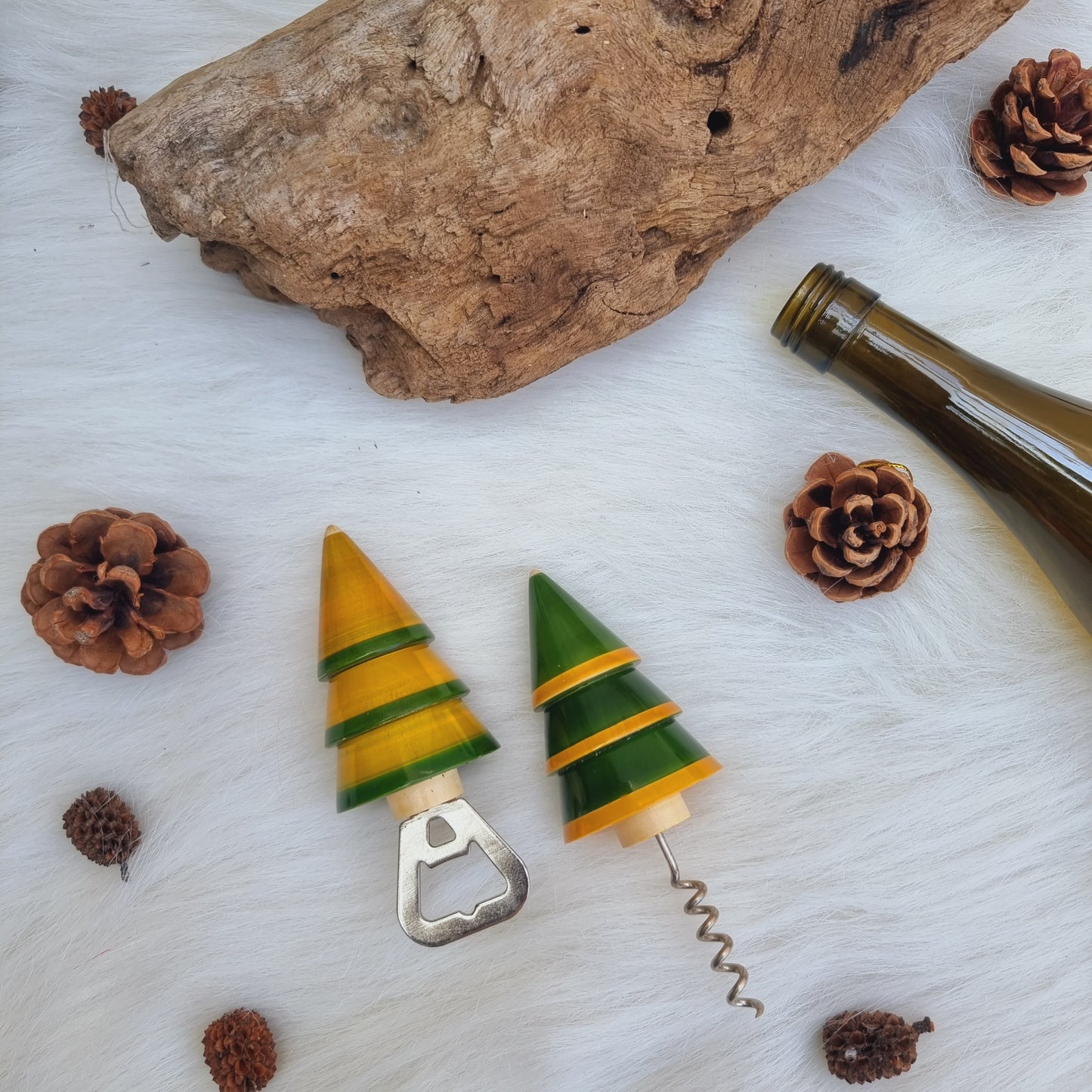 XMAS TREE BOTTLE CORK OPENER SET