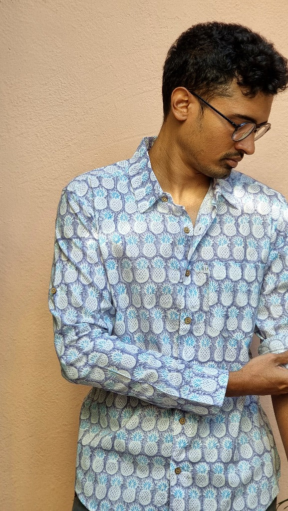 PINEAPPLES purple blue (full sleeves)