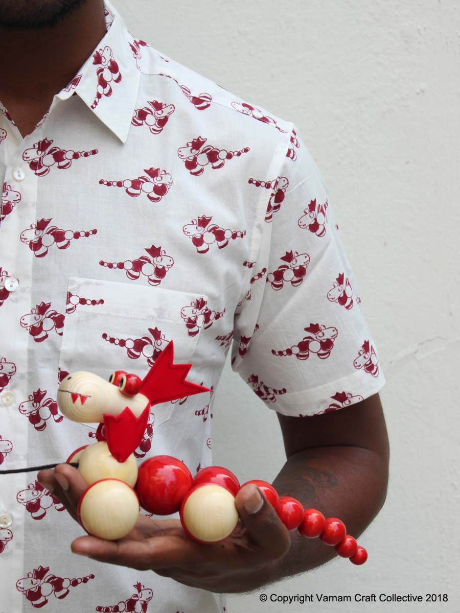 PUFF DRAGON in Red (half sleeves)