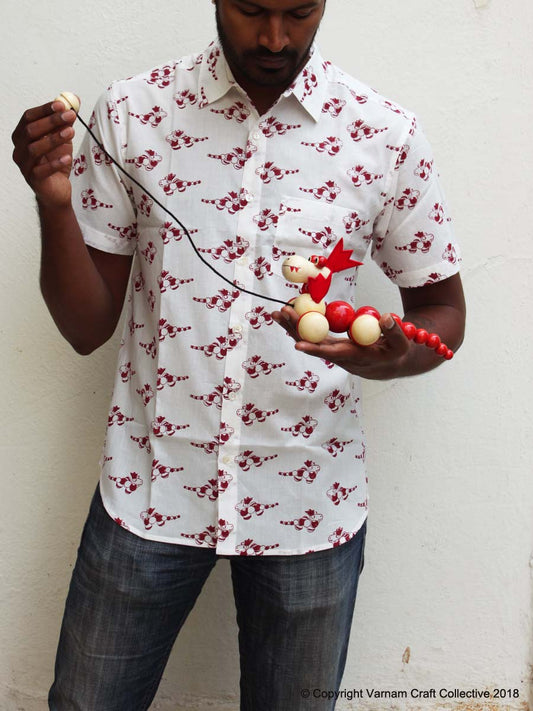 PUFF DRAGON in Red (half sleeves)