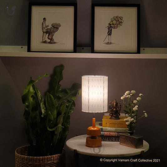 MINI TRIKONE Yellow ~ 6X8" BROWN RAIN IKAT