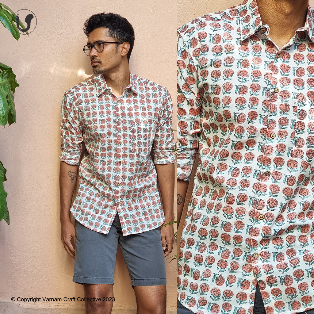Flowers in pomregranate (full sleeves)