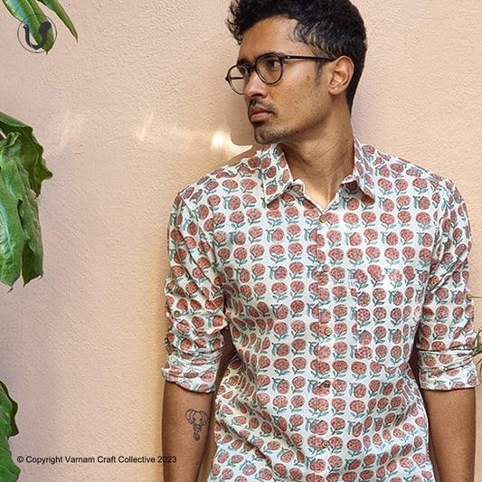 Flowers in pomregranate (full sleeves)