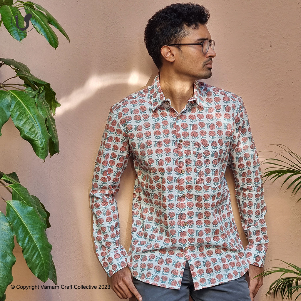 Flowers in pomregranate (full sleeves)