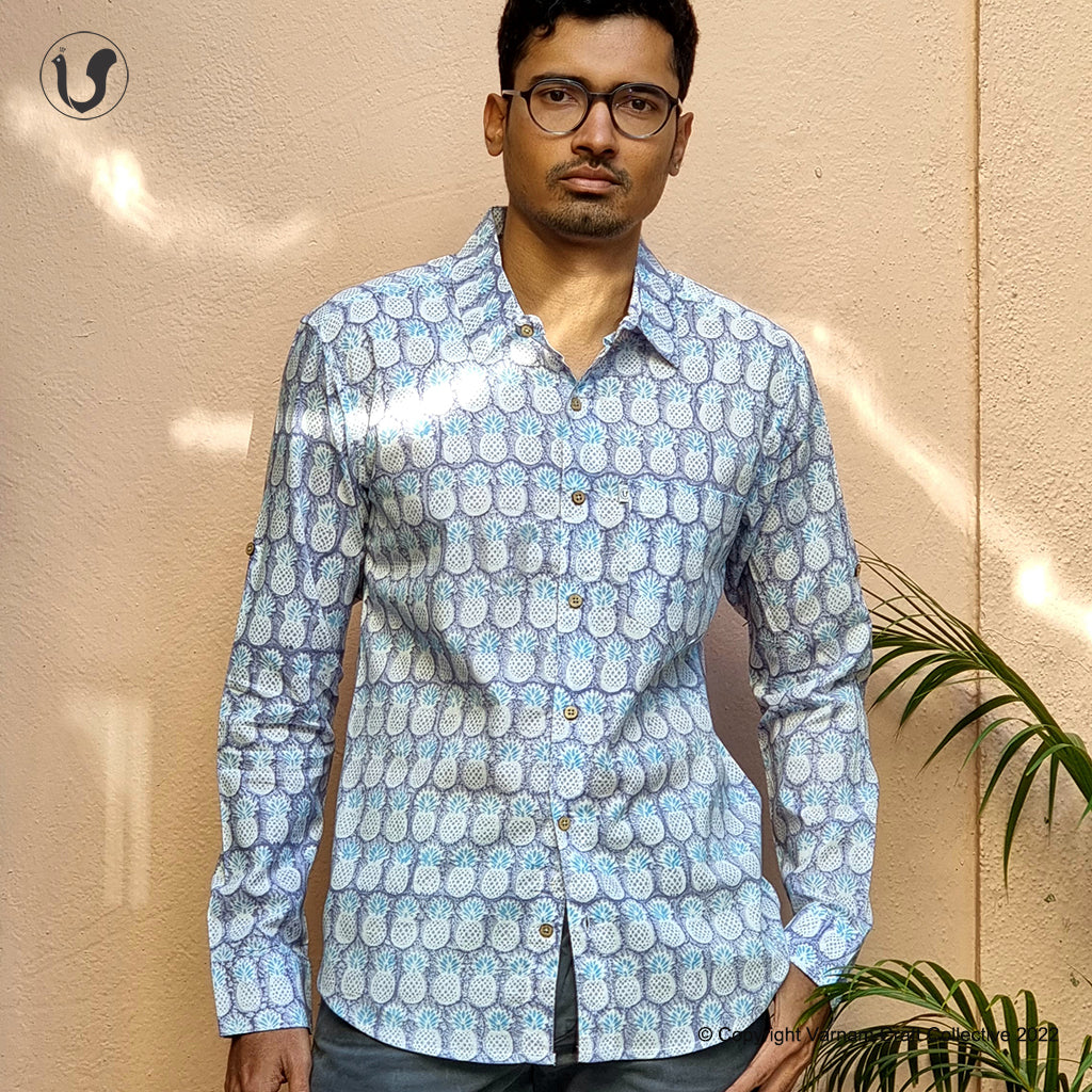 PINEAPPLES purple blue (full sleeves)