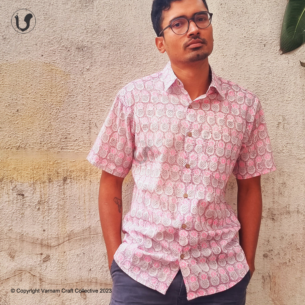 Pineapples in purple pink (half sleeves)