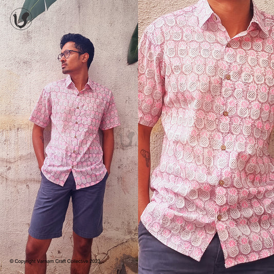 Pineapples in purple pink (half sleeves)