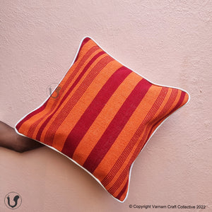 DHURRIE COVERS - ORANGE RED STRIPES