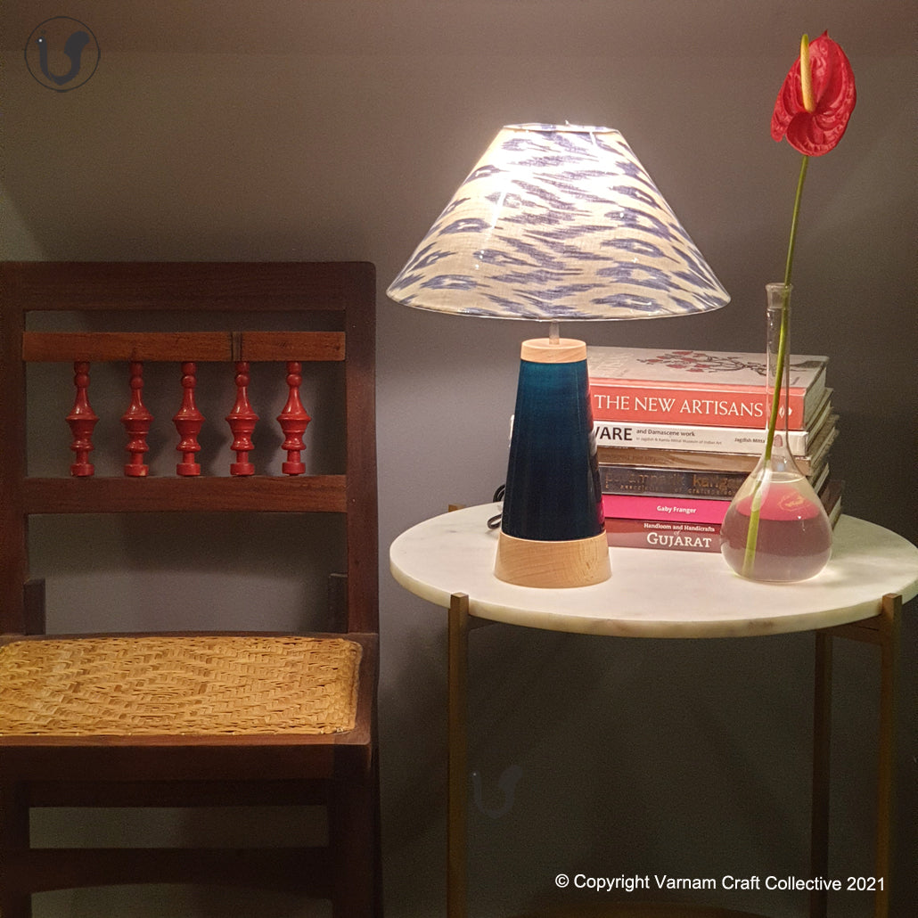 SLANT Blue ~ 12" Uzbek Blue IKAT cone