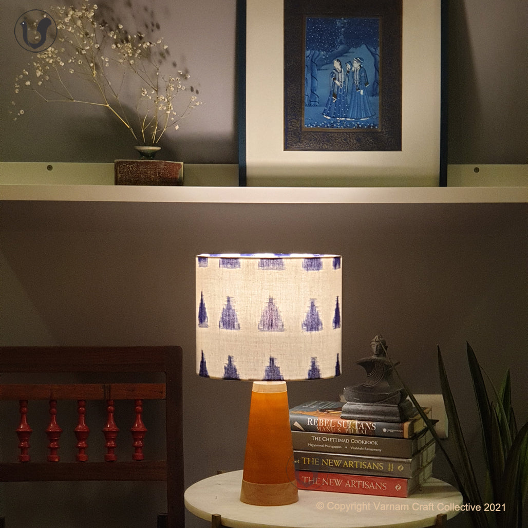 SLANT Yellow ~ 10" Blue Trikone Ikat (M)