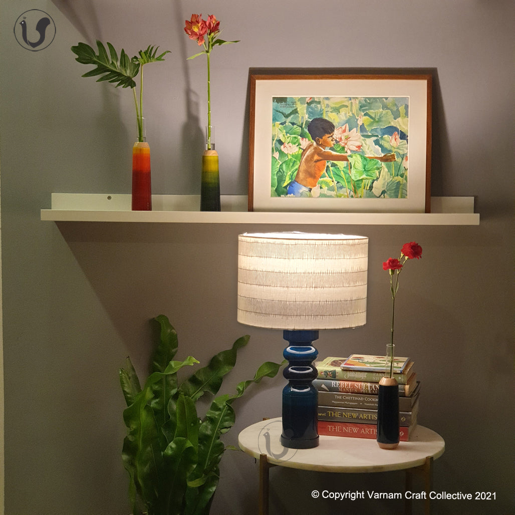 STHAMB Blue ~ 12" Black Stripes IKAT