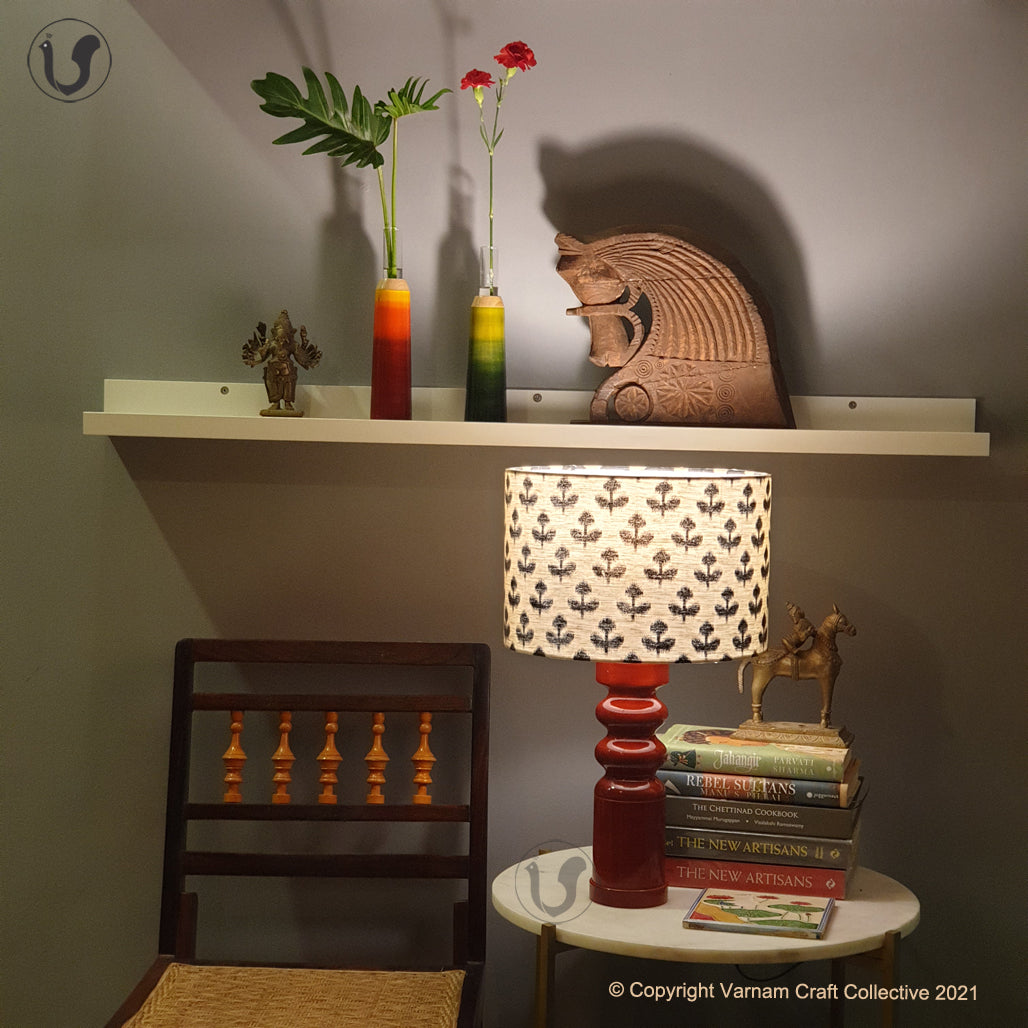 STHAMB Red ~ 12" Black Flowers Drum