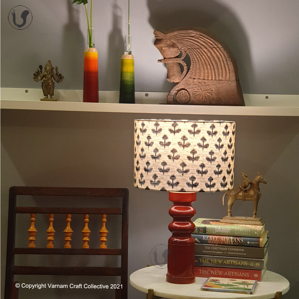 STHAMB Red ~ 12" Black Flowers Drum