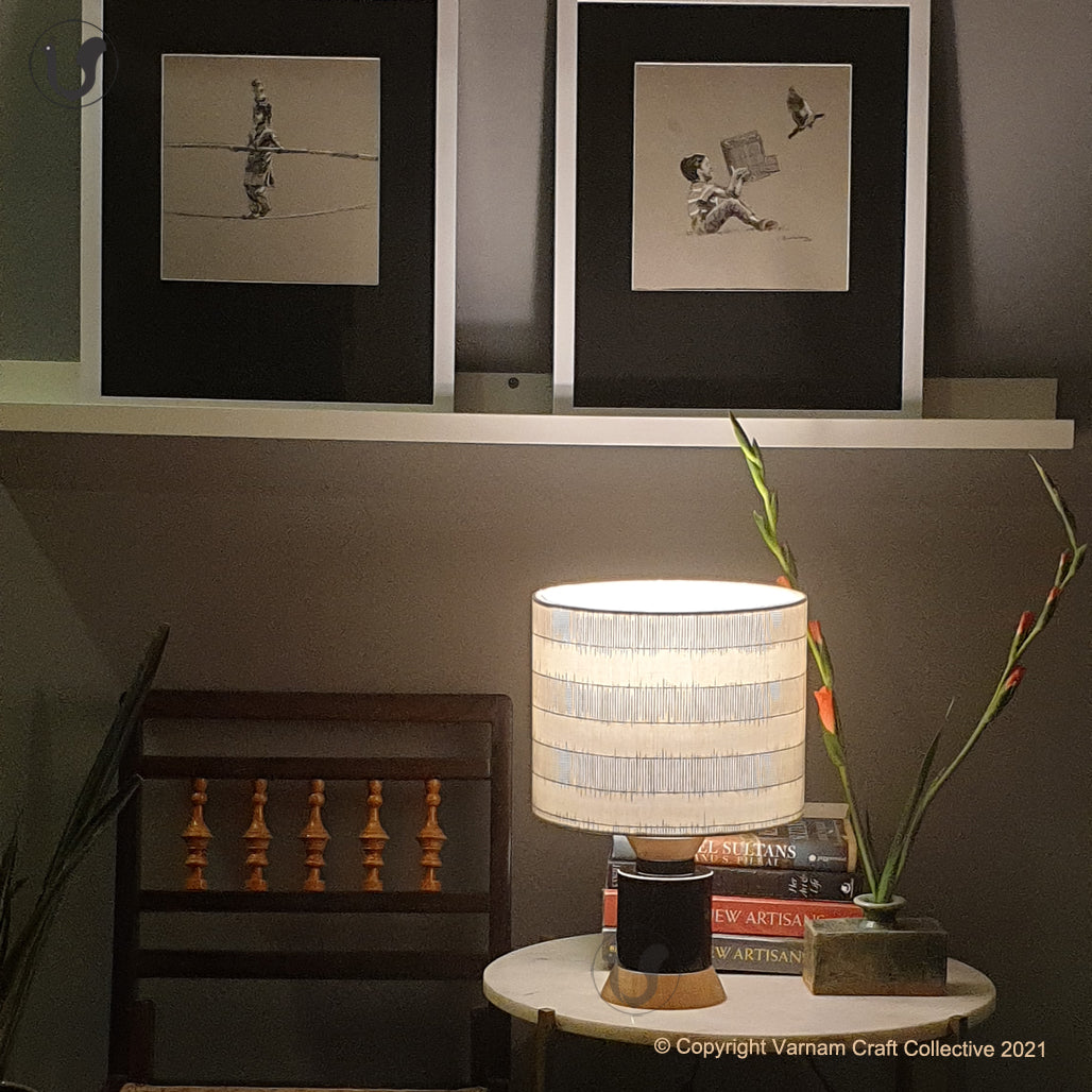 STUPA Black - 10" Black stripes ikat