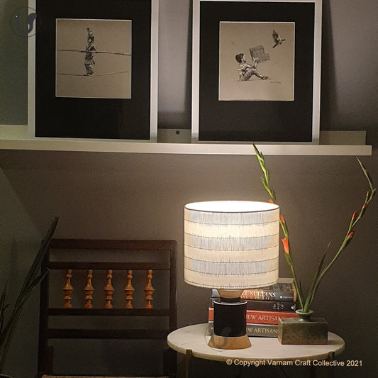 STUPA Black - 10" Black stripes ikat