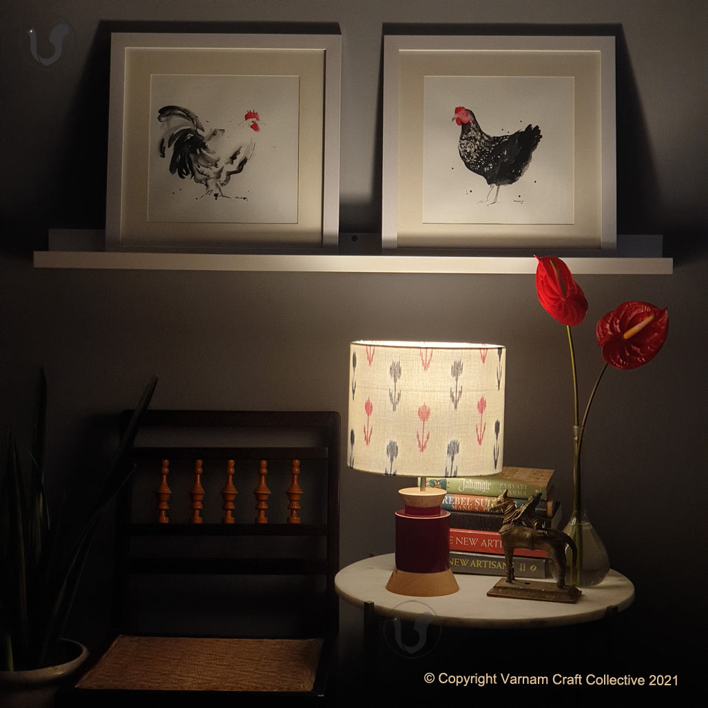 STUPA RED - 10"Grey Red arrows Ikat