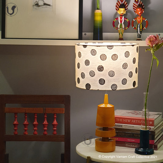 TRIKONE mustard ~ 12" Black Polka