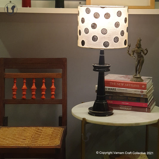 VILLAKKU BASE Black ~ 10" Black Polka