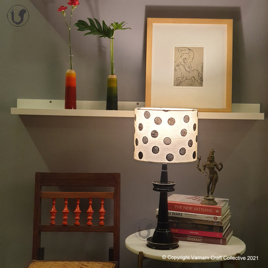 VILLAKKU BASE Black ~ 10" Black Polka