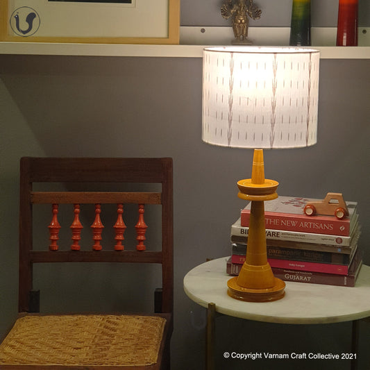 VILLAKKU BASE Mustard ~ 10" Brown Rain Ikat