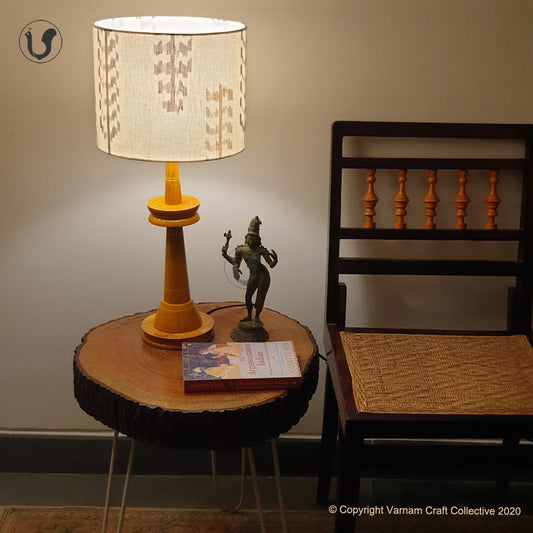 VILLAKKU BASE ~ Grey Brown Ikat Drum