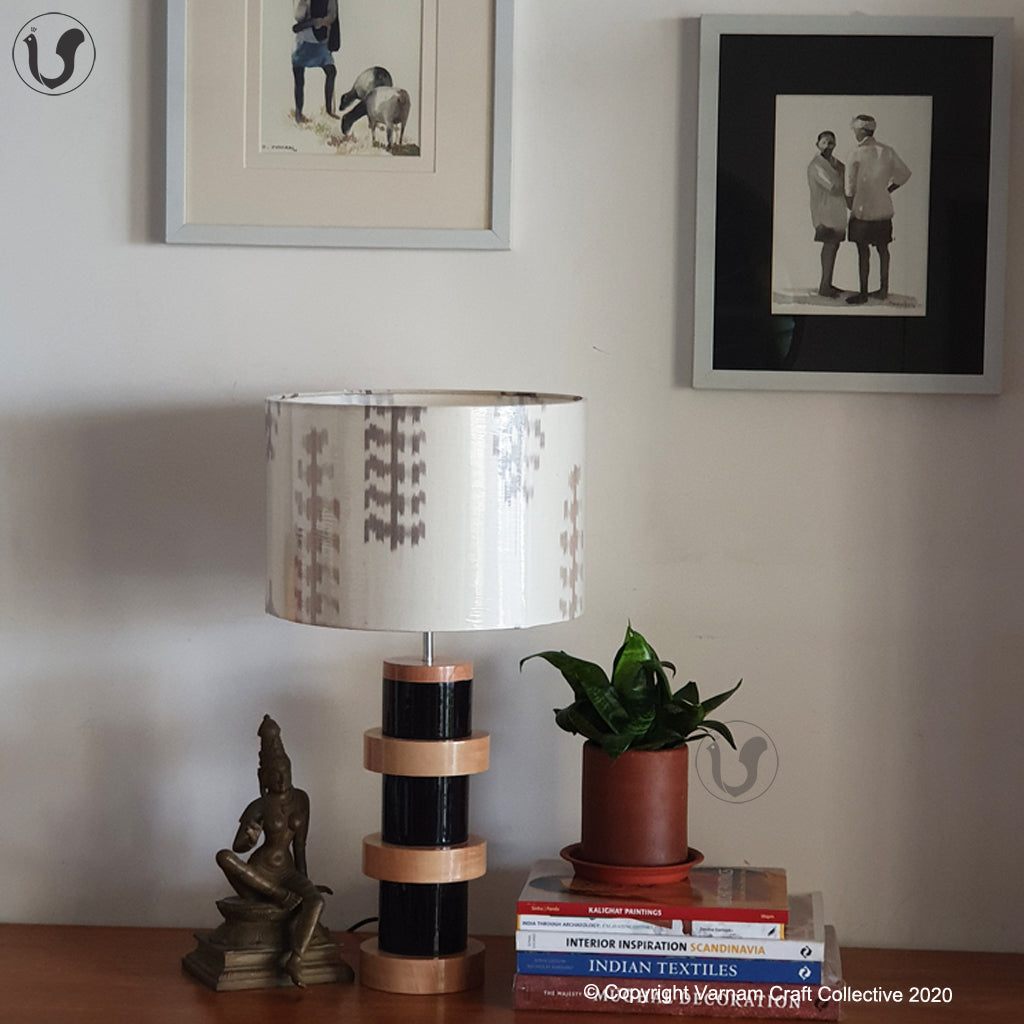 DOMUS Black ~ 12" Brown-grey IKAT