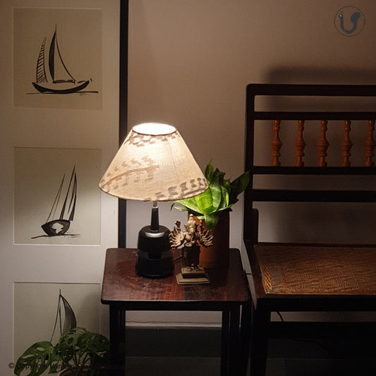 MINI TRIKONE ~ 10" Brown Grey IKAT CONE