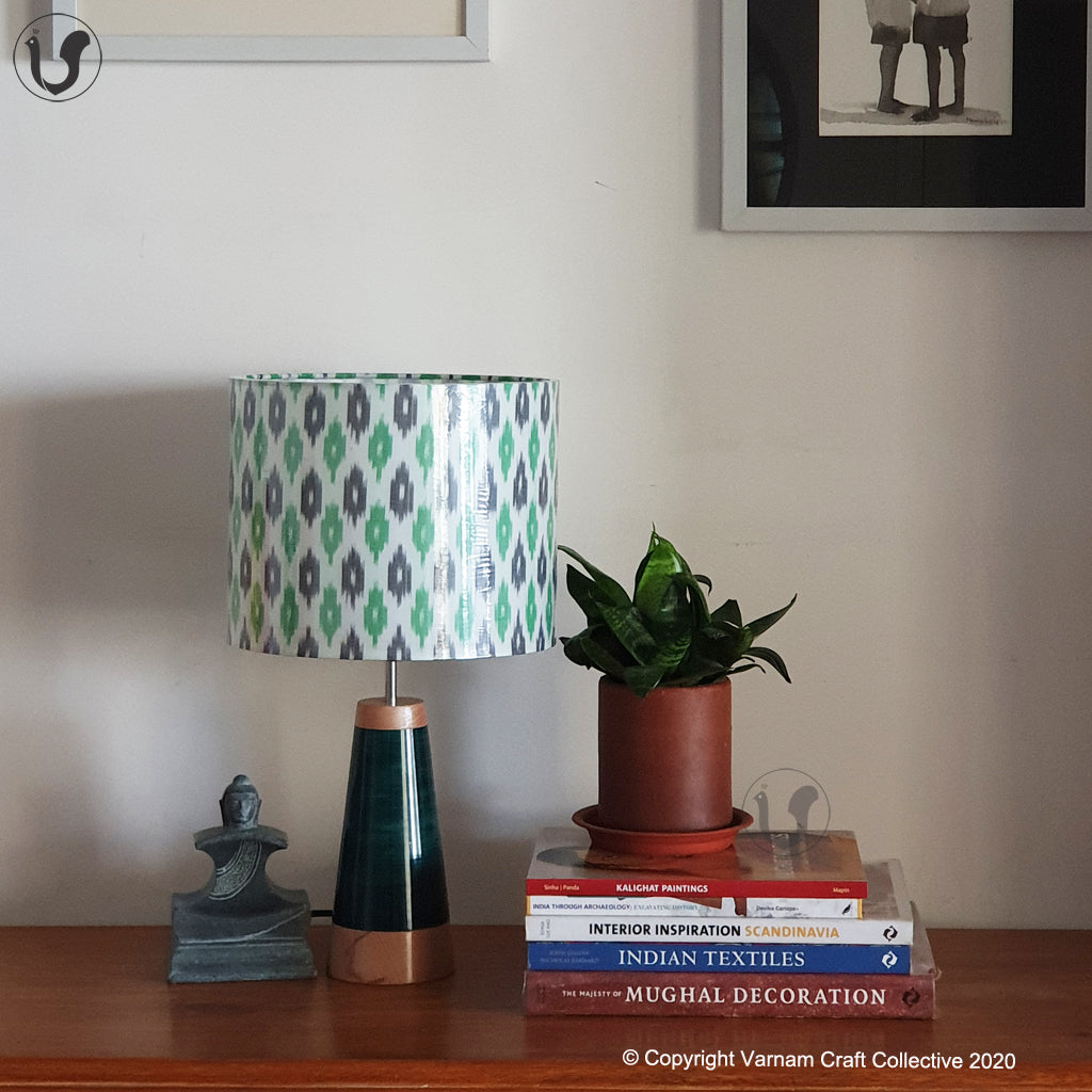 SLANT blue ~ 10" IKKAT green