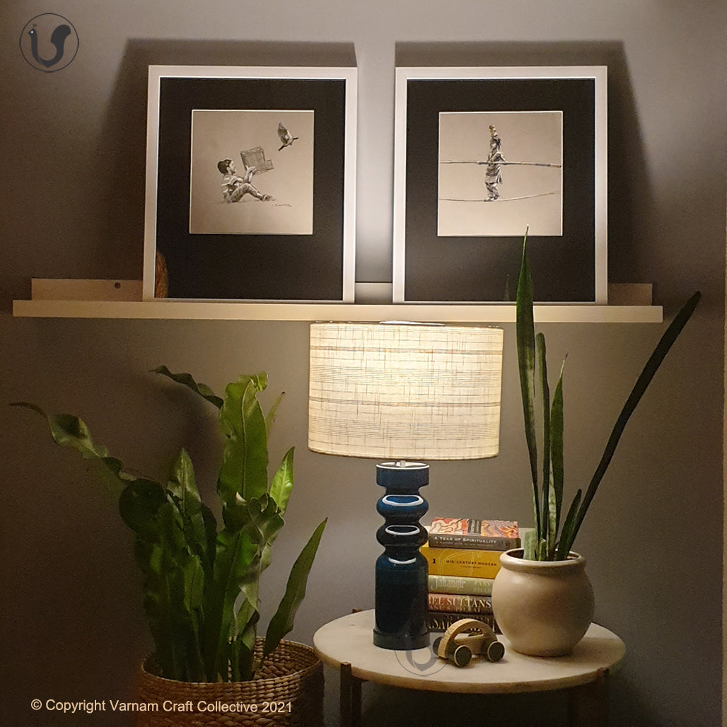 STHAMB Blue  ~ 12" B&W STRIPES SHADE