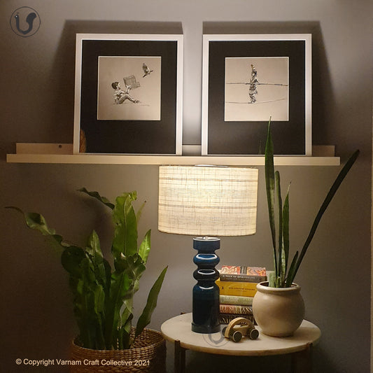 STHAMB Blue  ~ 12" B&W STRIPES SHADE