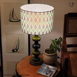 SWIRL BASE ~ 12" GREEN GREY IKAT DRUM