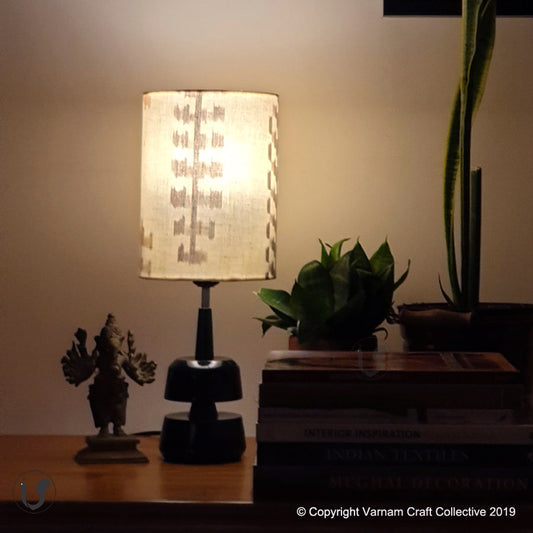 MINI TRIKONE Black ~ 6X8" GREY BROWN IKAT