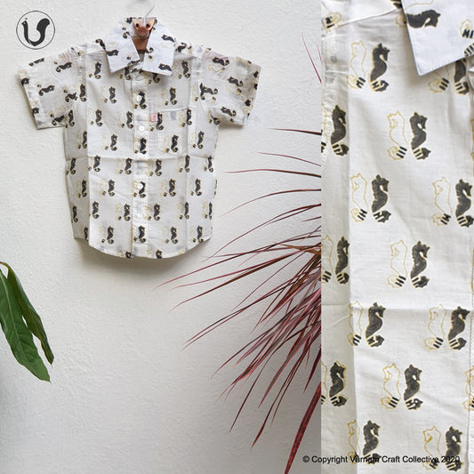 SEAHORSES in yellow greys (Kids)