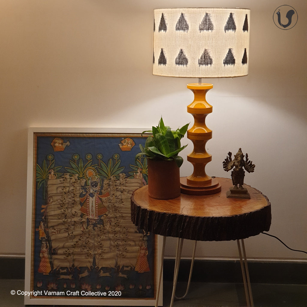 SWIRL BASE Mustard ~ 12" GOPURA IKAT DRUM