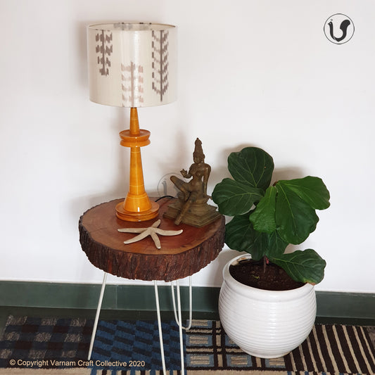 VILLAKKU BASE ~ Grey Brown Ikat Drum